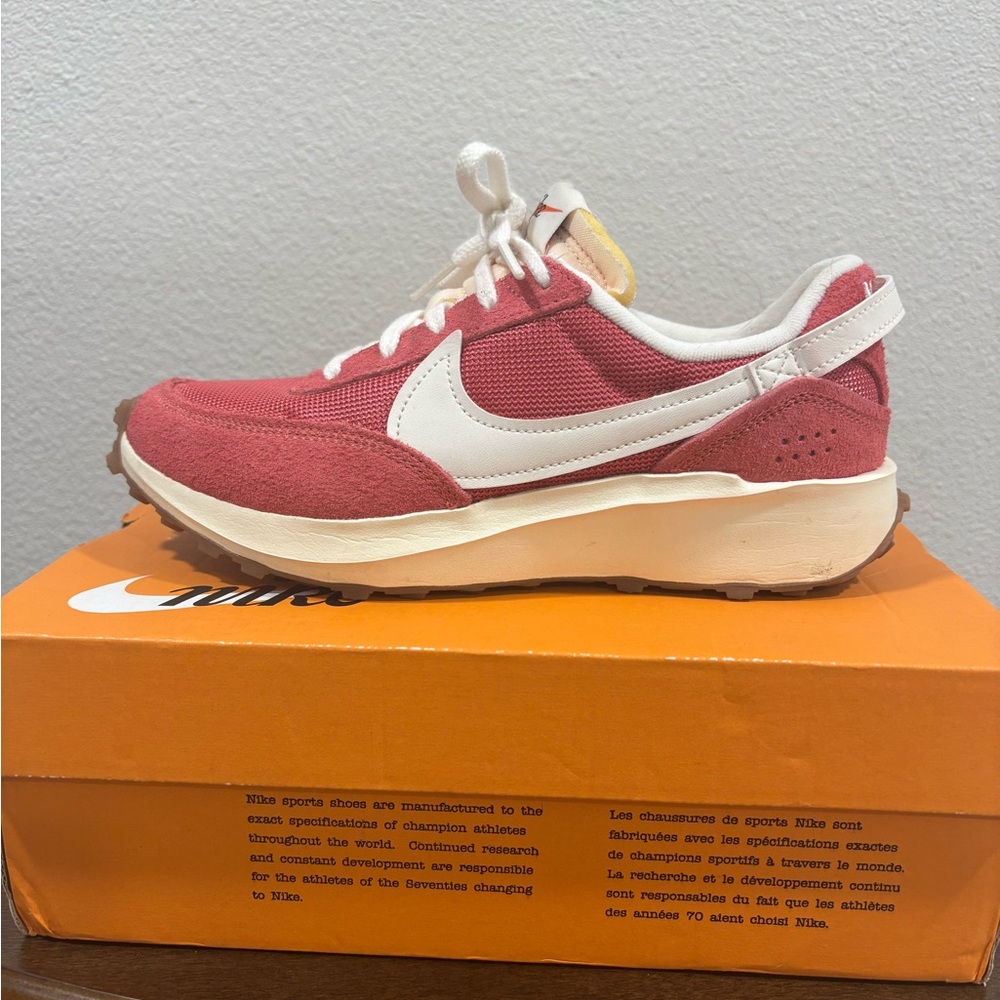 Nike Women's waffle Debut VNTG Red and White Sneakers